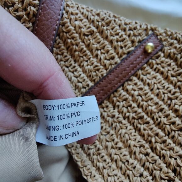 A New Approach Boho Style Woven Paper Material Purse w/ Chevron Design - Picture 7 of 9